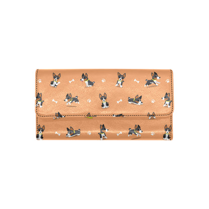 Basenji Pattern Print Design 01 Women's Trifold Wallet