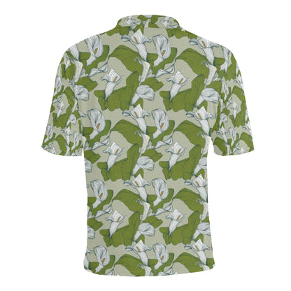 Lily Pattern Print Design LY08 Men Polo Shirt