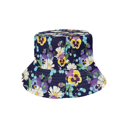 Pansy Pattern Print Design PS03 Unisex Bucket Hat