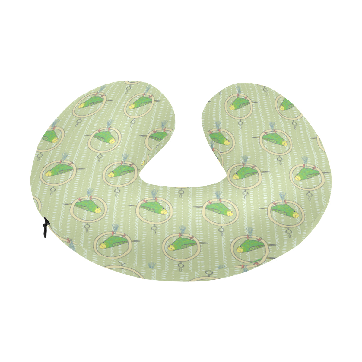 Budgerigar Pattern Print Design 02 U-Shaped Travel Neck Pillow