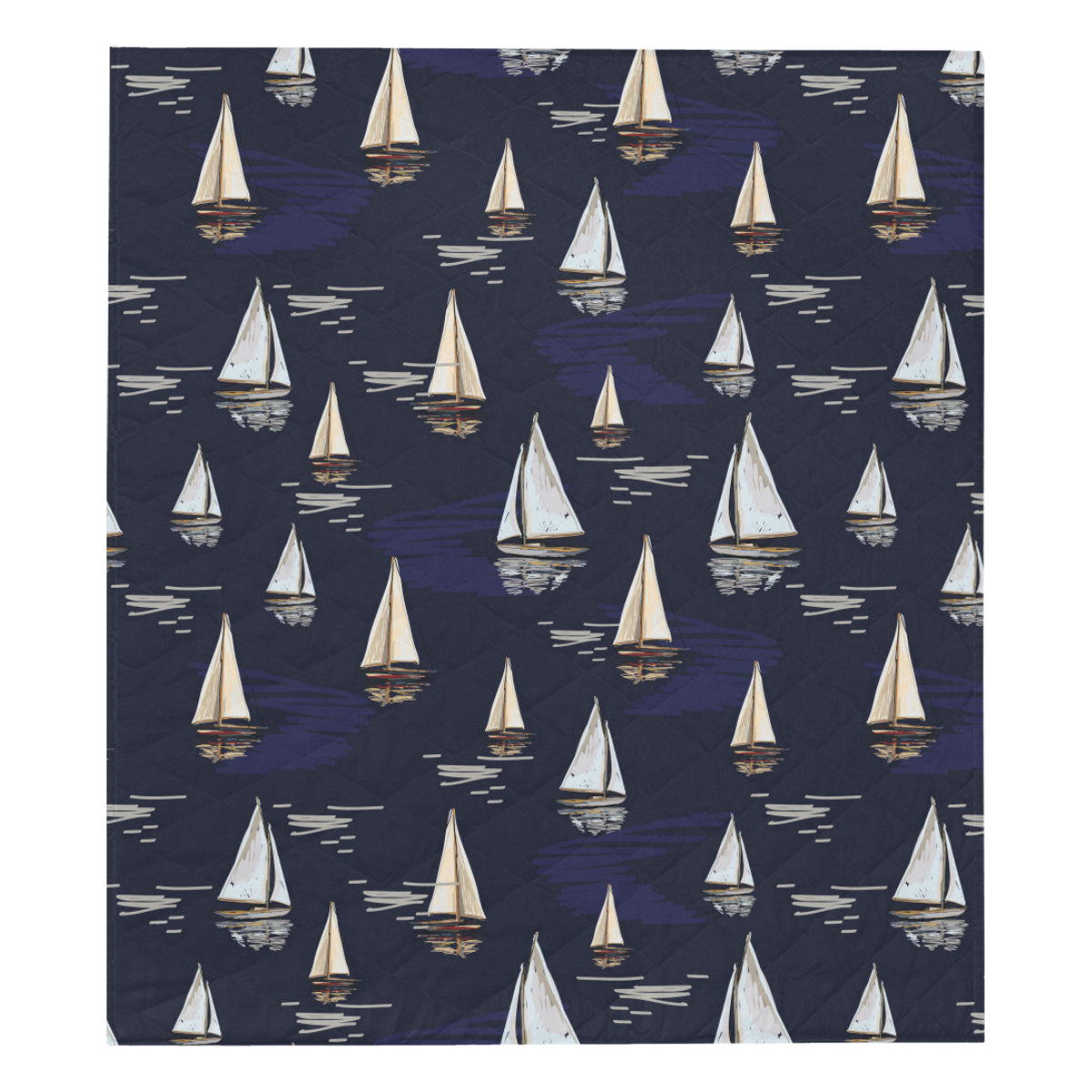 Sailing Ships Pattern Print Design A05 Premium Quilt