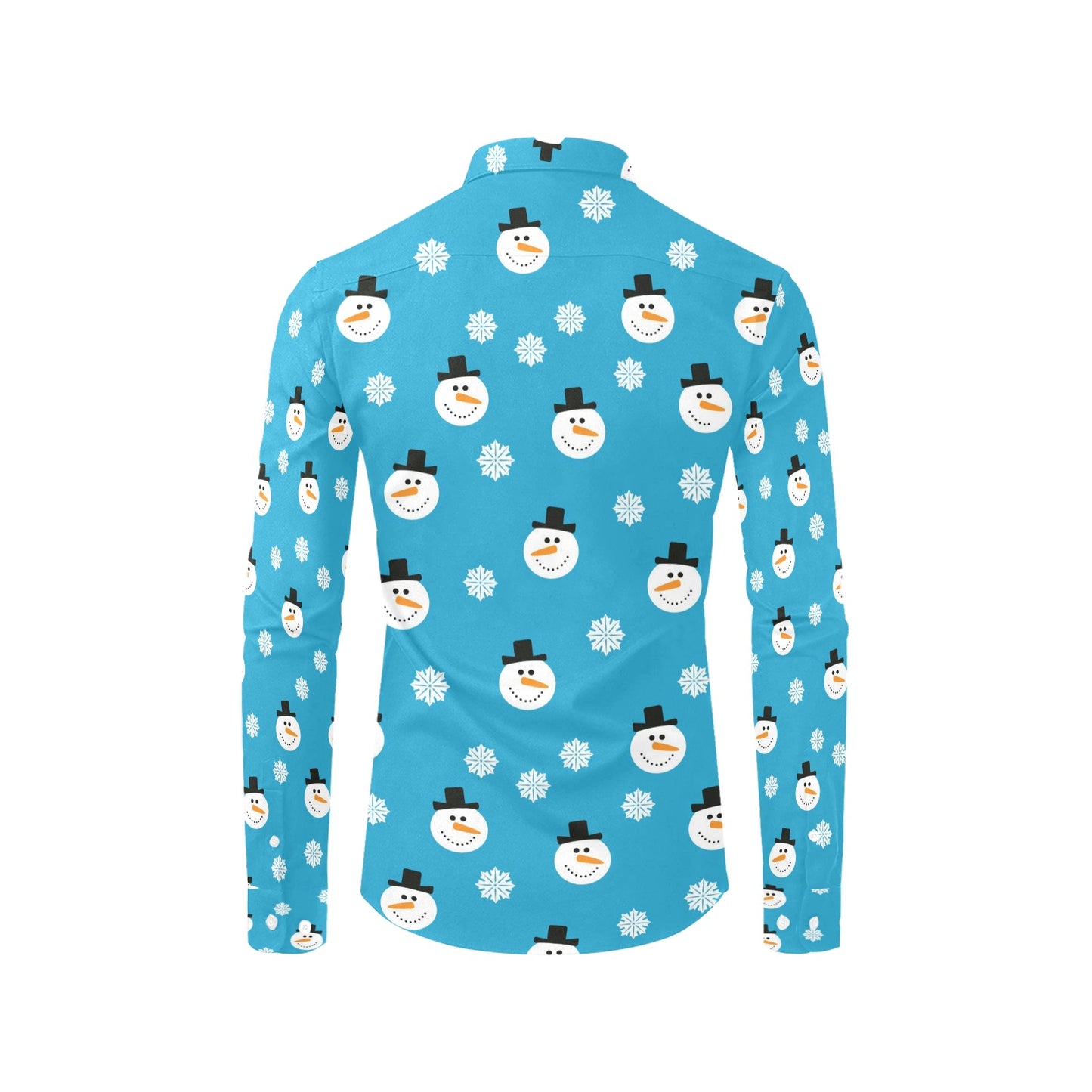 Snowman Print Design LKS303 Men's Long Sleeve Dress Shirt
