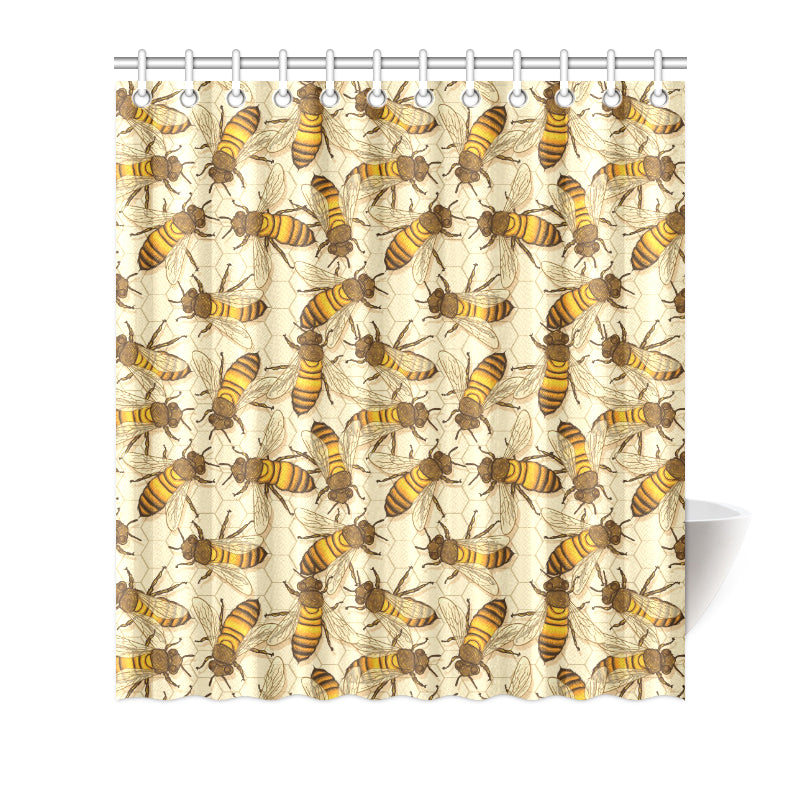 Bee Pattern Print Design BEE05 Shower Curtain