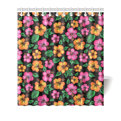 Hibiscus Pattern Print Design HB029 Shower Curtain