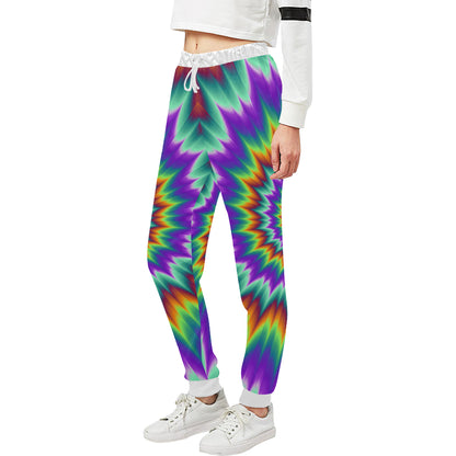 Optical illusion Pulsing fiery spirals Unisex Sweatpants