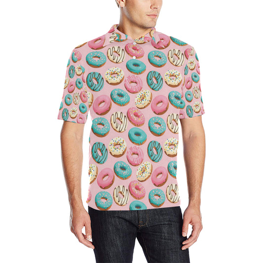 Donut Pattern Print Design DN06 Men Polo Shirt