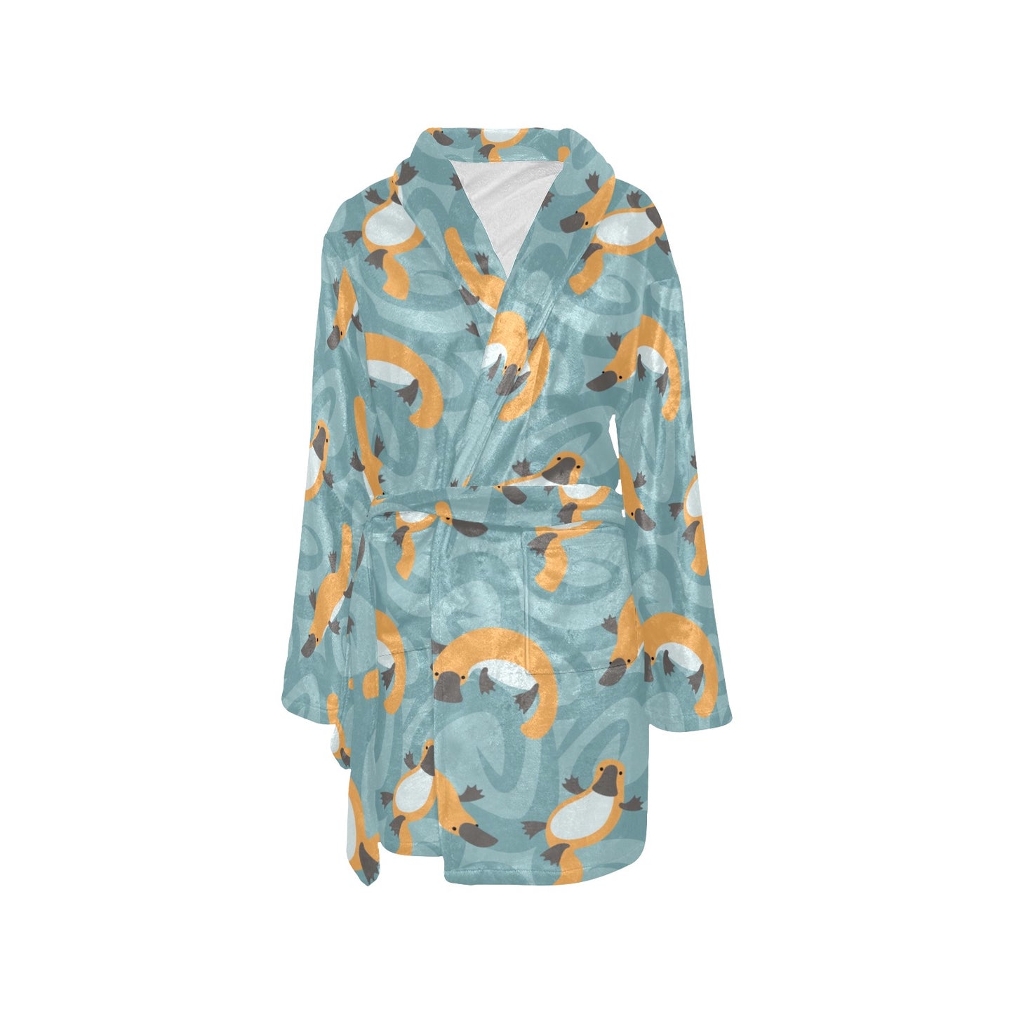 Platypus Pattern Print Design A01 Women's Fleece Robe
