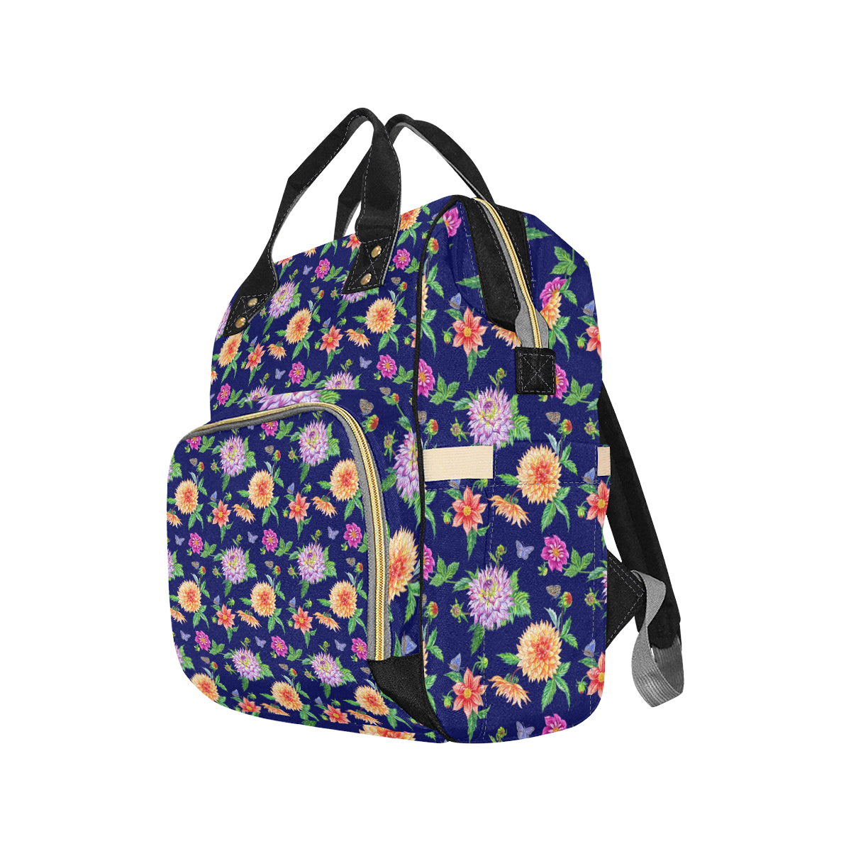 Dahlia Pattern Print Design DH010 Diaper Bag Backpack