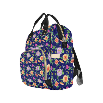 Dahlia Pattern Print Design DH010 Diaper Bag Backpack