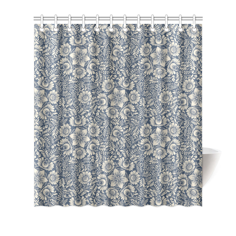 Elegant Floral Print Pattern Shower Curtain