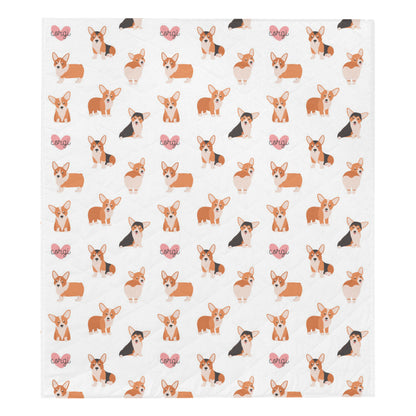 Cardigan Welsh Corgis Pattern Print Design 02 Premium Quilt