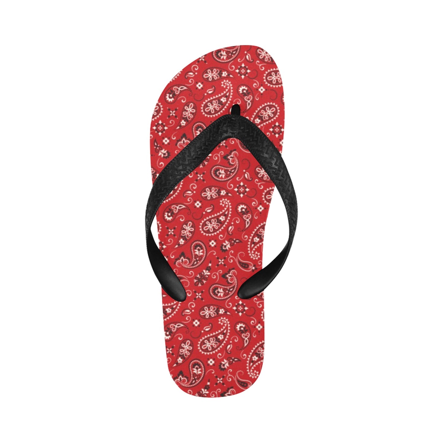 Bandana Paisley Red Print Design LKS3011 Flip Flops