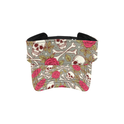 Skull Bone Rose Print Design LKS303 Unisex Sun Visor