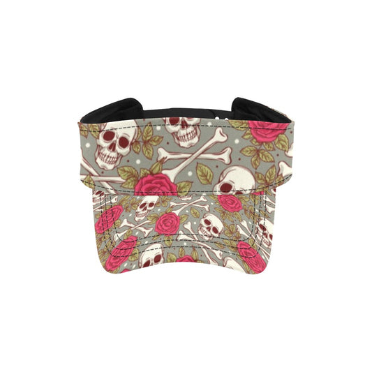 Skull Bone Rose Print Design LKS303 Unisex Sun Visor