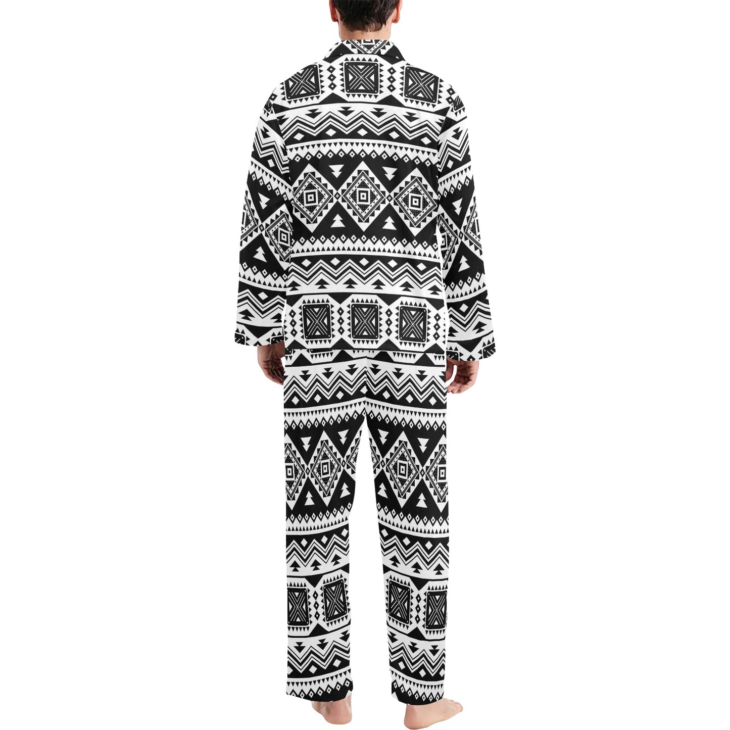 Aztec Pattern Print Design 08 Men's Long Pajama Set