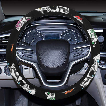 Skull Print Design LKS3013 Steering Wheel Cover with Elastic Edge