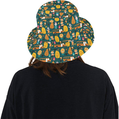 School Bus Print Design LKS309 Unisex Bucket Hat