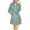 Waffle Print Design LKS304 Women's Fleece Robe