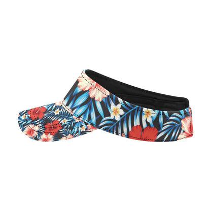 Red Hibiscus Blue Scene Unisex Sun Visor