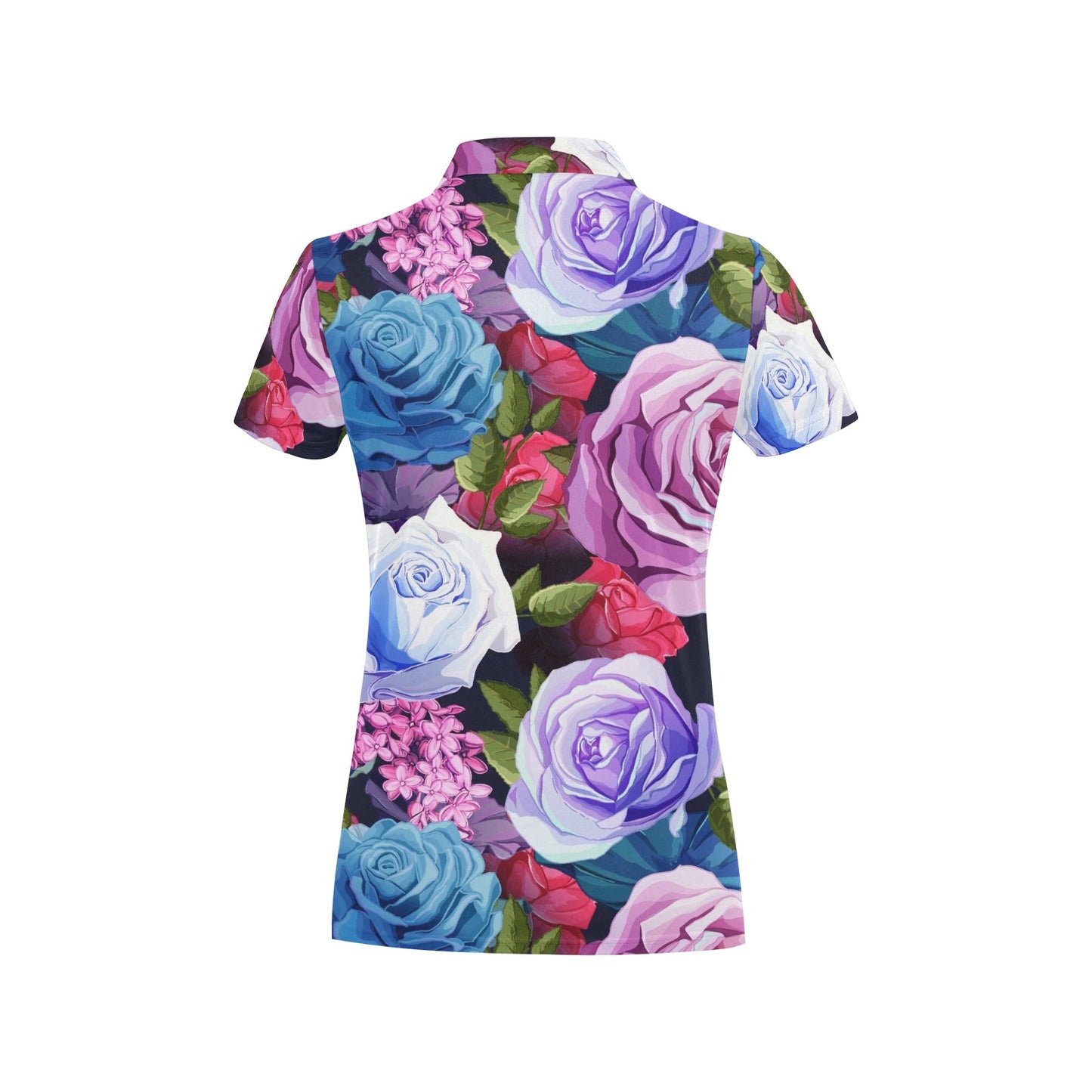 Rose Pattern Print Design RO09 Women's Polo Shirt