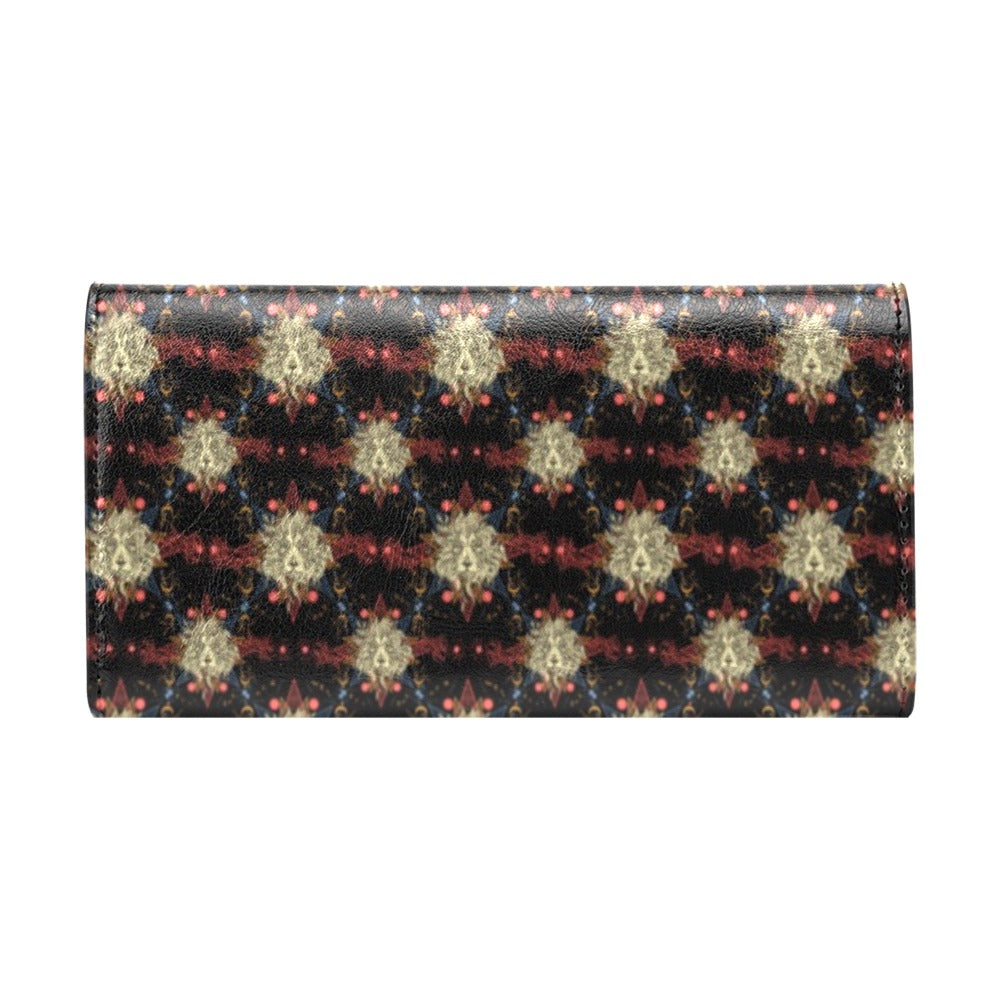 Zodiac Leo Pattern Design Print Women's Trifold Wallet