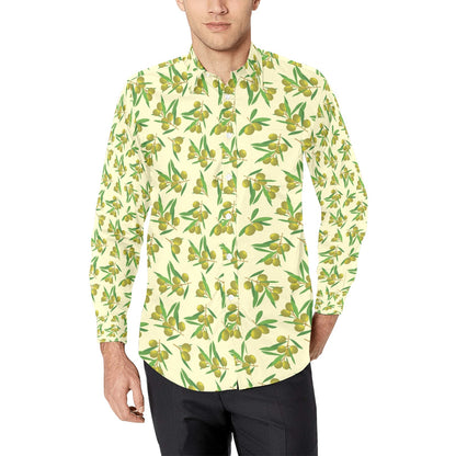 Olive Print Design LKS302 Men's Long Sleeve Dress Shirt