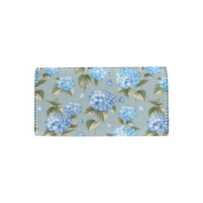 Hydrangea Pattern Print Design 01 Women's Trifold Wallet