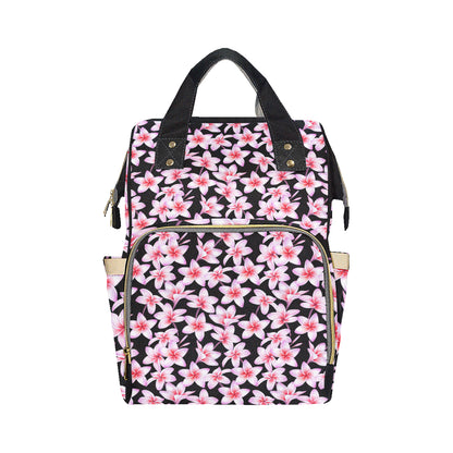 Pink Plumeria Pattern Print Design PM09 Diaper Bag Backpack