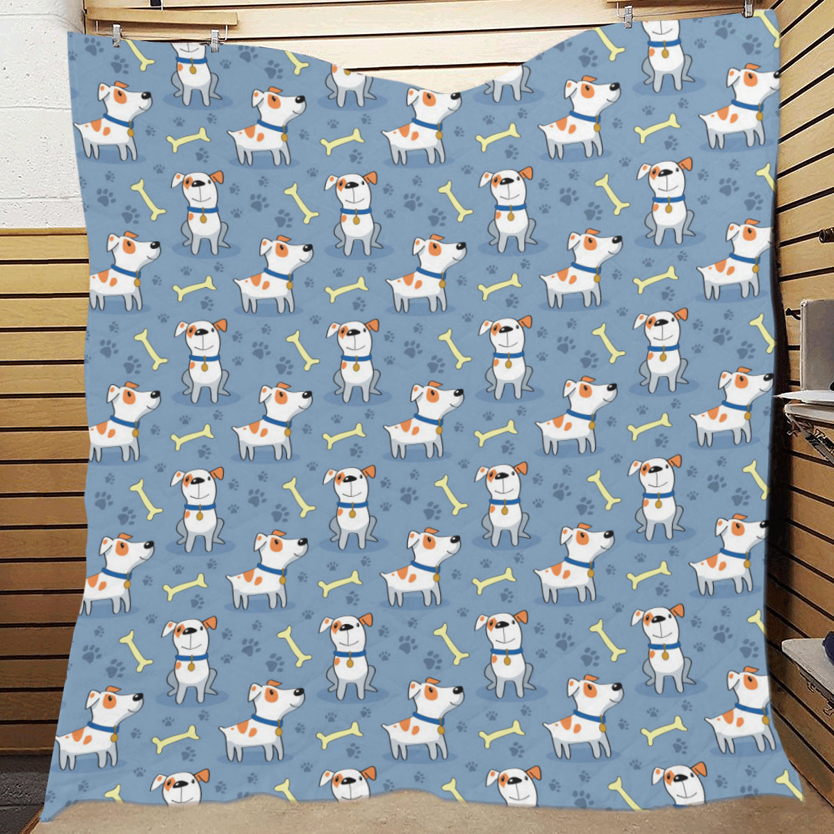 Bull Terriers Pattern Print Design 04 Premium Quilt