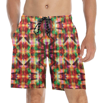 Tie Dye Print Design LKS301 Men's Swim Trunks Beach Shorts
