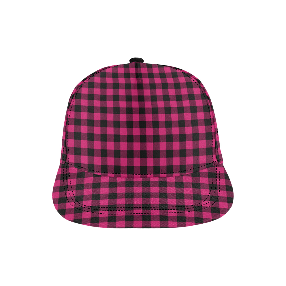 Pink Tartan Plaid Pattern Snapback Cap