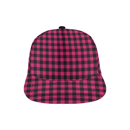 Pink Tartan Plaid Pattern Snapback Cap