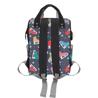 Ice Skate Pattern Print Design 04 Diaper Bag Backpack
