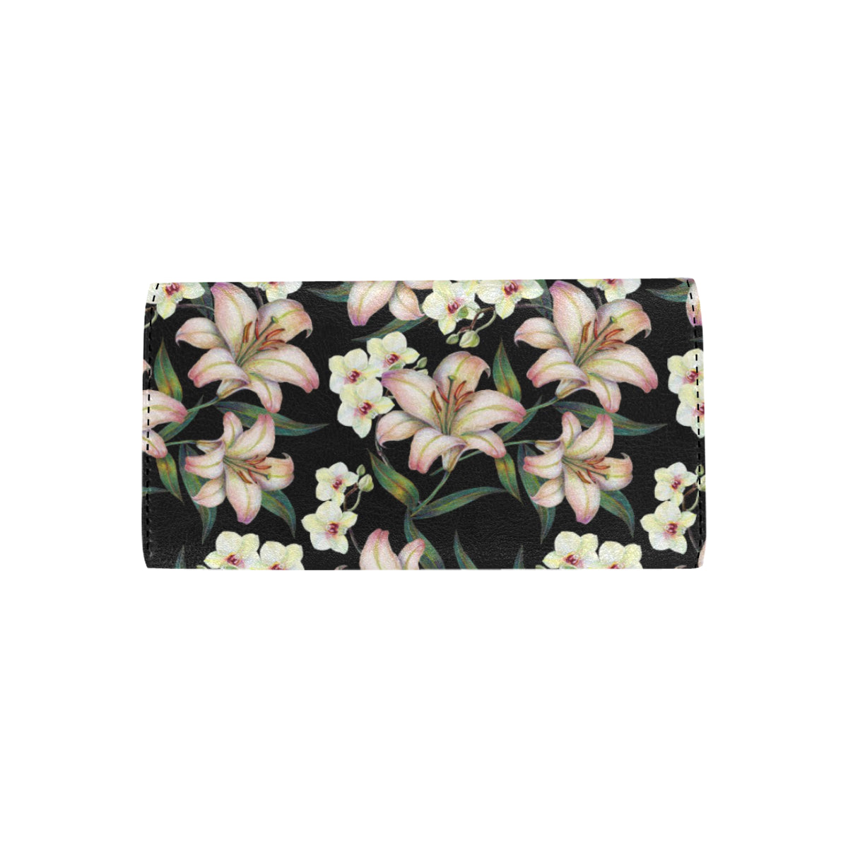 Lily Pattern Print Design LY03 Women's Trifold Wallet