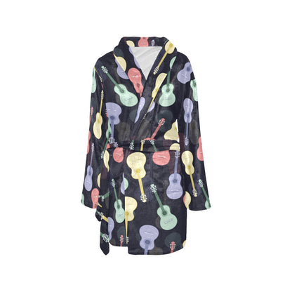 Acoustic Guitar Print Design LKS401 Women's Fleece Robe