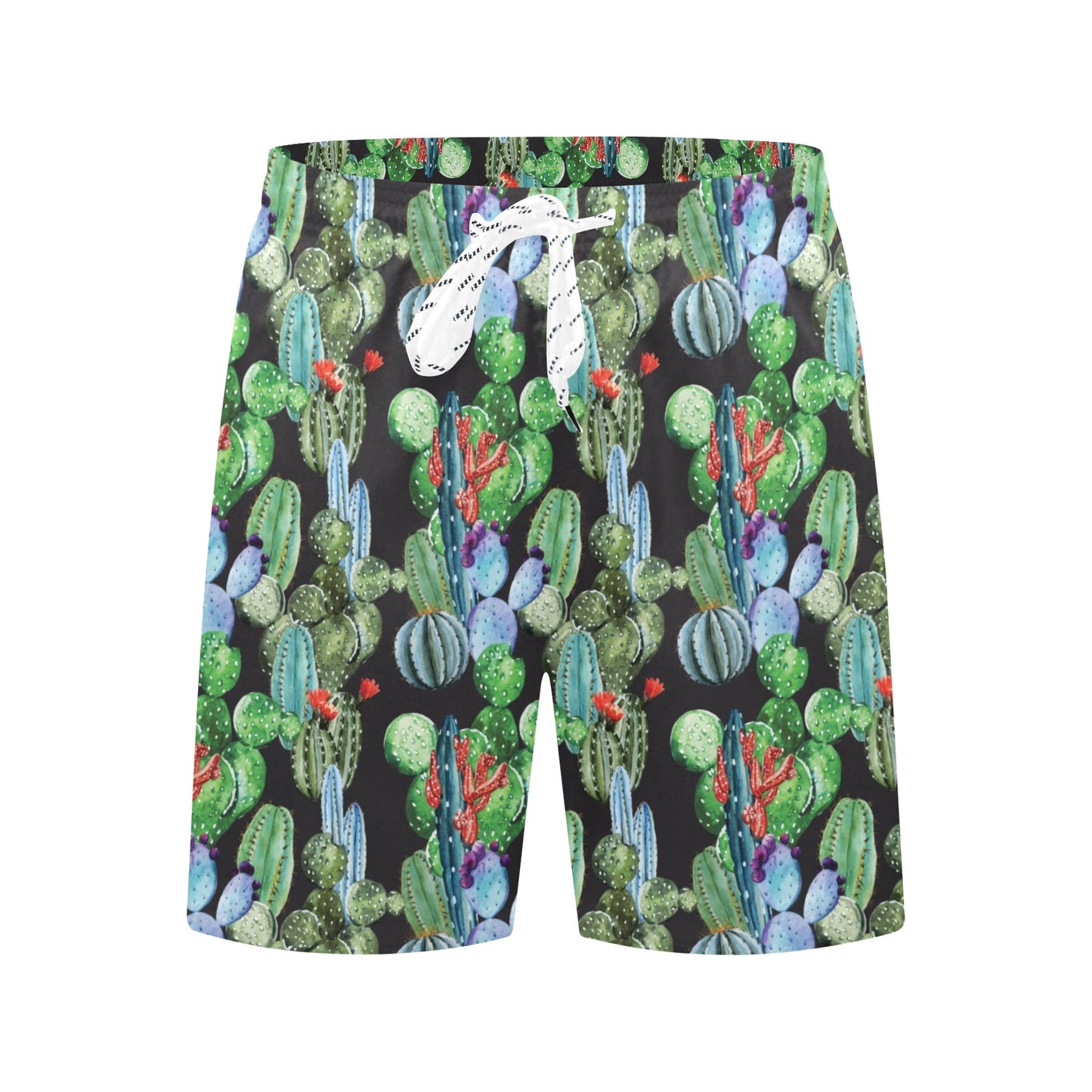 Cactus Watercolor Style Print Men's Swim Trunks Beach Shorts