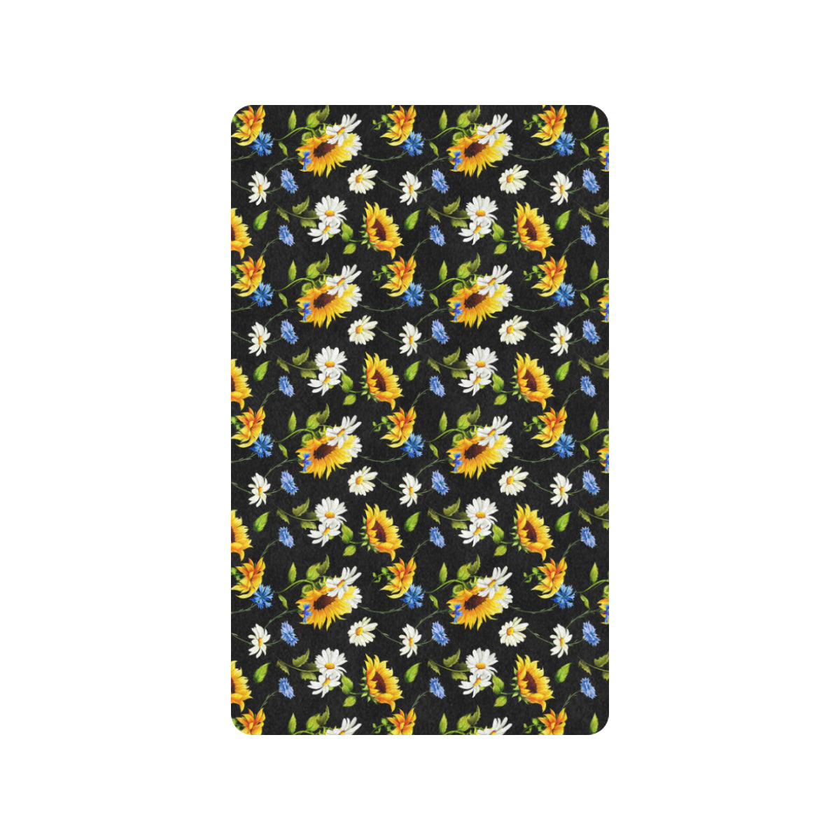 Sunflower Chamomile Bright Color Print Rubber Doormat