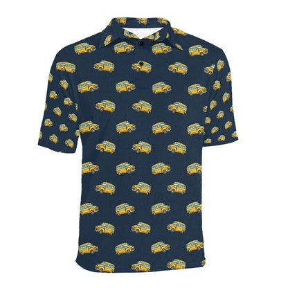 School Bus Print Design LKS304 Men Polo Shirt