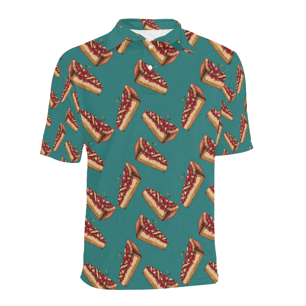 Cheesecake Cherry Pattern Print Design CK03 Men Polo Shirt