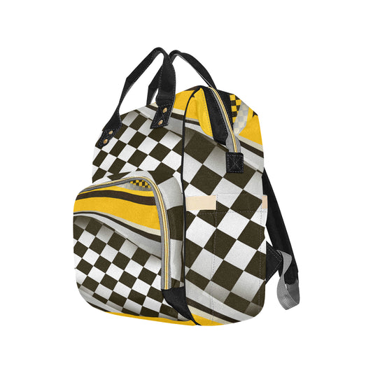Checkered Flag Racing Style Diaper Bag Backpack