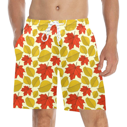 Elm Maple Leave Print Pattern Men's Swim Trunks Beach Shorts