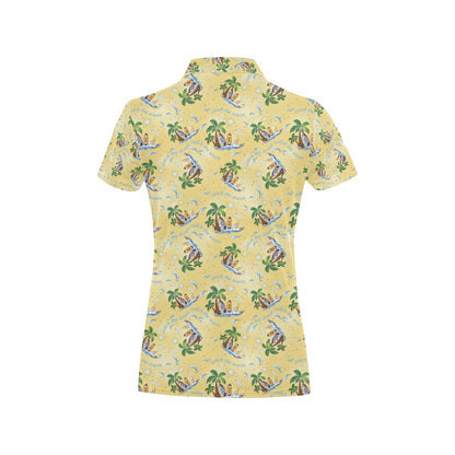 Surf Catch the Wave Design Women's Polo Shirt