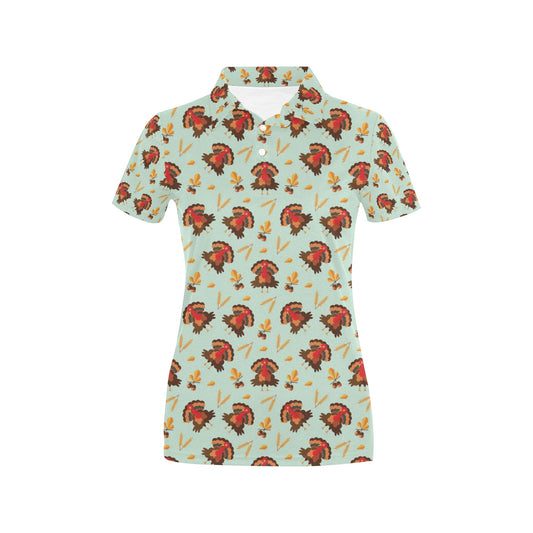 Thanksgiving Print Design LKS309 Women's Polo Shirt