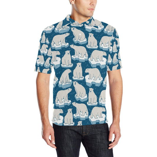 Polar Bear Pattern Print Design PB03 Men Polo Shirt