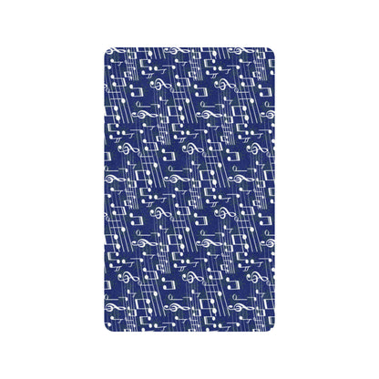 Music Note Blue Themed Print Rubber Doormat