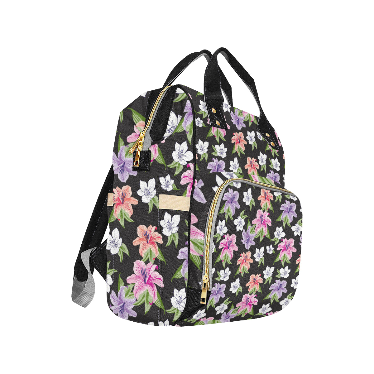 Lily Pattern Print Design LY02 Diaper Bag Backpack