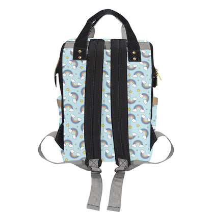 Rainbow Cloud Print Pattern Diaper Bag Backpack