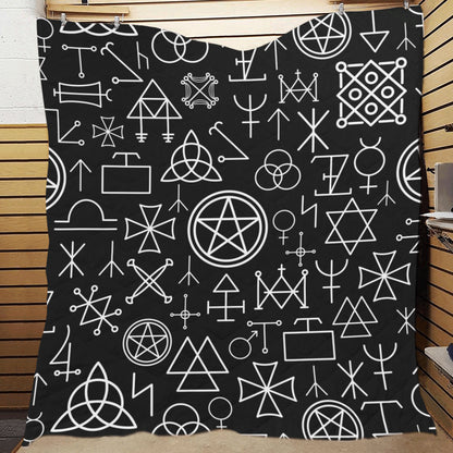 Pentagram Pattern Print Design A02 Premium Quilt