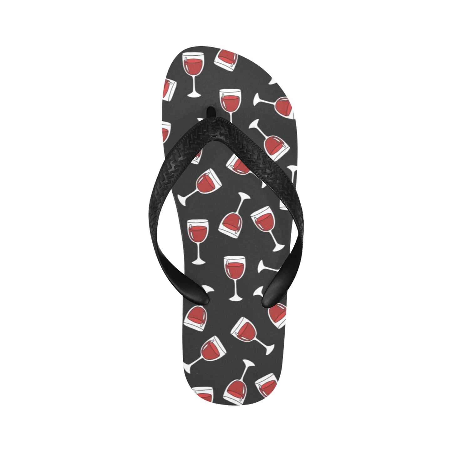 Wine Glass Print Design LKS303 Flip Flops
