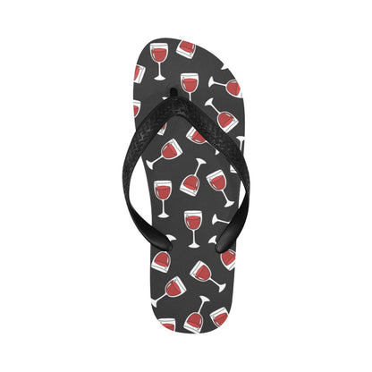 Wine Glass Print Design LKS303 Flip Flops